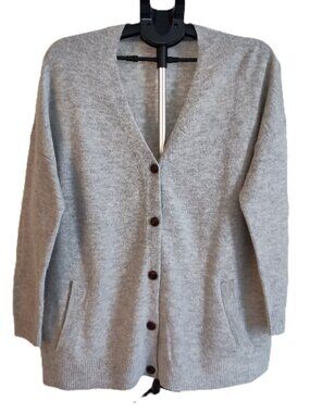 H&M Gray Grandpa Cardigan Women’s L Eclectic Cozy Button Front VGUC